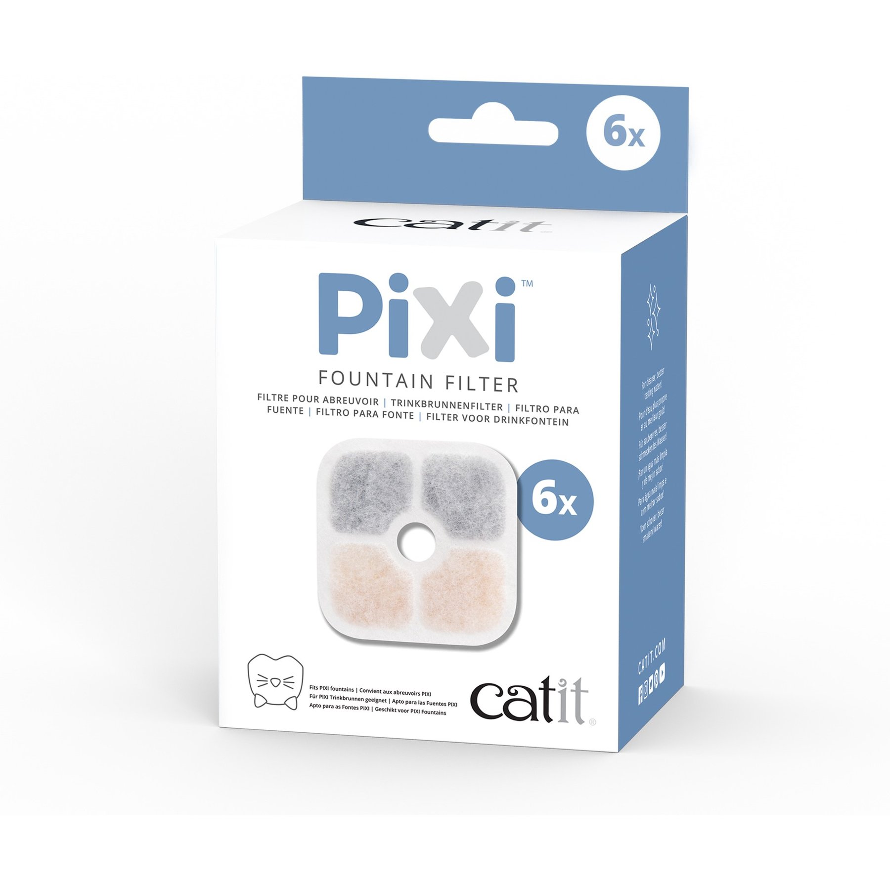 Catit Pixi Cartridge Cat Fountain Filter, 6 count