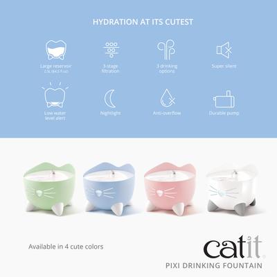 Show full view: Catit Pixi Cat Drinking Fountain, Mint Green slide 4 of 9