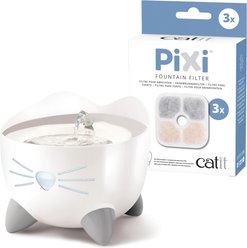 Catit Pixi Cat Drinking Fountain, White + Cartridge Filter, 3 count slide 1 of 8