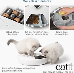 Catit Pixi Smart 6-Meal Cat Feeder, White slide 2 of 9