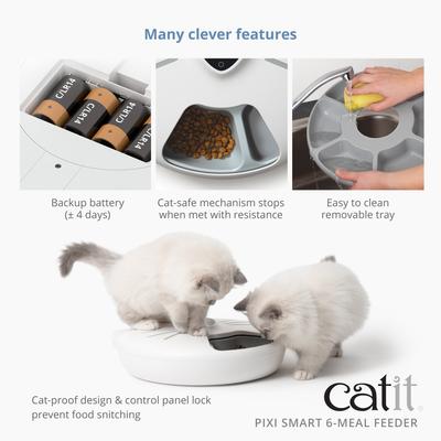 Show full view: Catit Pixi Smart 6-Meal Cat Feeder, White slide 9 of 11