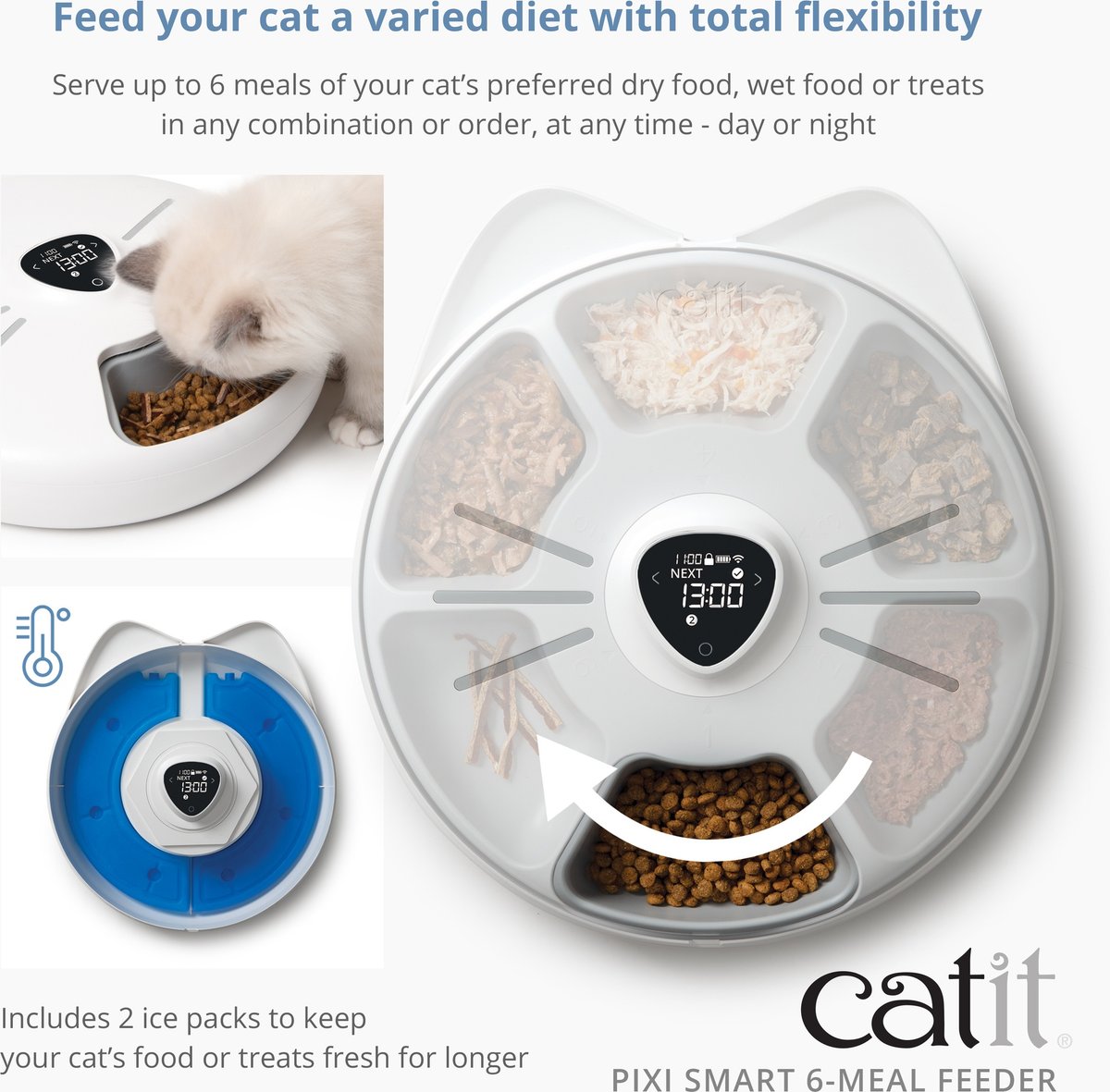 Catit PIXI Vision Smart Cat Feeder, White