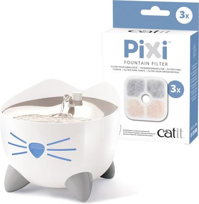 Show full view: Catit Pixi Smart Stainless Top Cat Fountain Pump + Cartridge Filter, 3 count slide 1 of 8