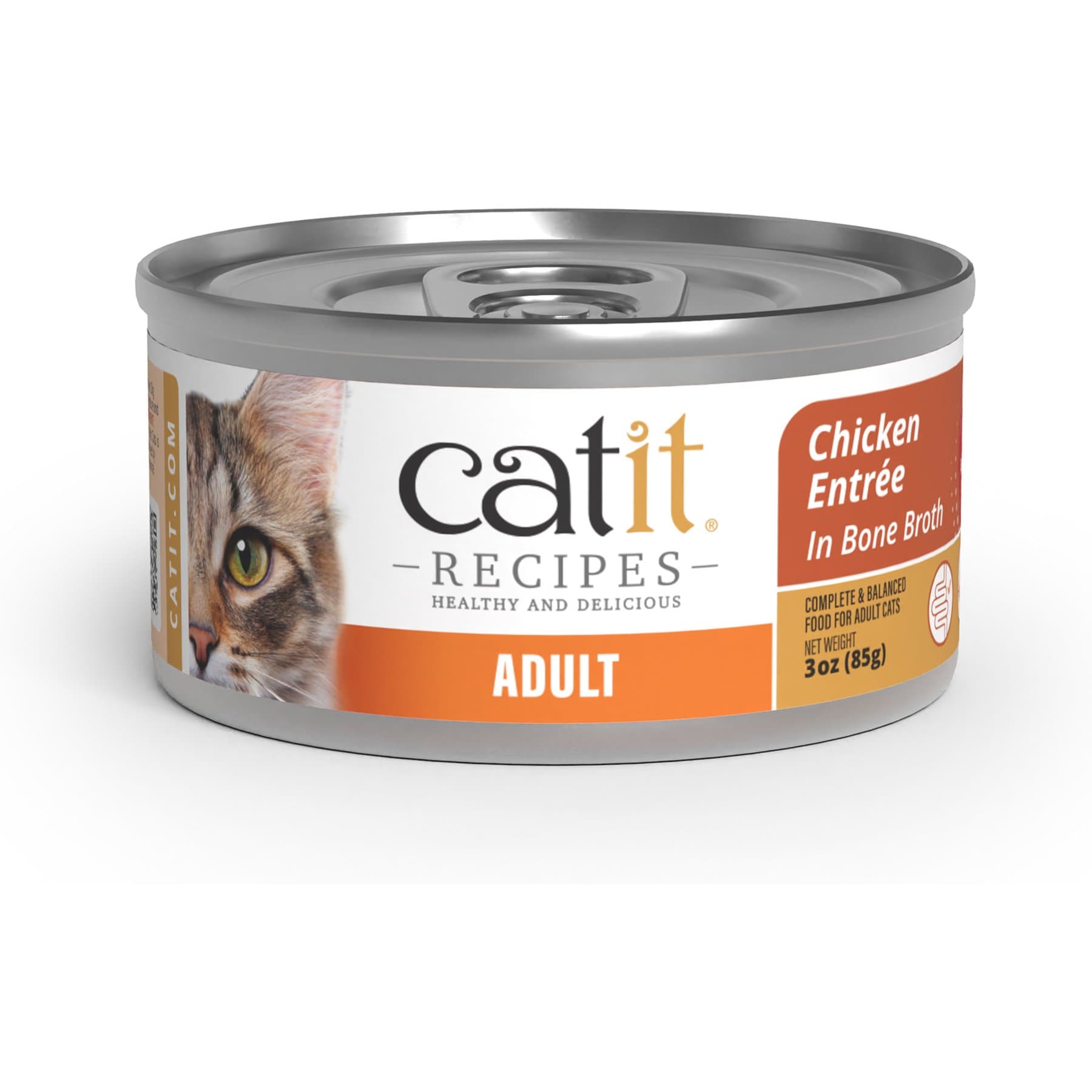 Catit Recipes High-Protein Omega-3 Skin & Coat Adult Chicken Flavored Wet Cat Food, 3-oz can, 24 count