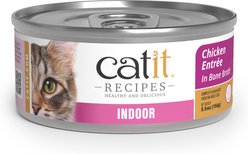 Catit Recipes L-Carnitine Omega-3 for Gut Health Indoor Chicken Flavored Wet Cat Food, 5.5-oz can, 12 count