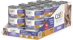 Catit Recipes L-Carnitine Omega-3 for Gut Health Indoor Chicken & Seafood Flavored Wet Cat Food, 3-oz can, 24 count slide 2 of 6