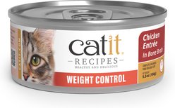 Catit Recipes Weight Control Low-Fat & High-Protein 100% Balanced Meal Chicken Flavored Wet Cat Food, 5.5-oz can, 12 count