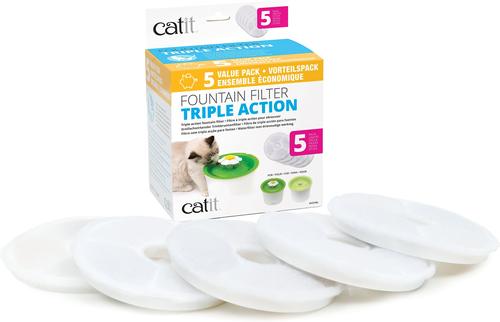Show full view: Catit Triple Action Pet Fountain Filter, 5 pack slide 1 of 8