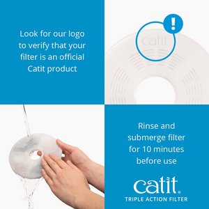 Catit Triple Action Pet Fountain Filter, 5 pack