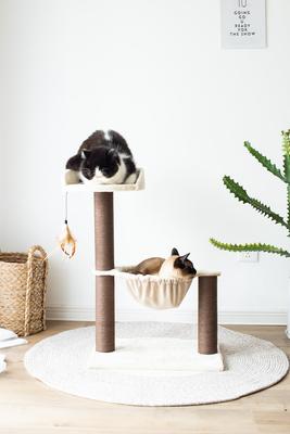 Show full view: Catry 28-in Cozy Cat Tree with Hammock & Paper Rope Scratching Posts slide 4 of 7