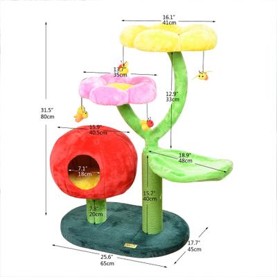 Show full view: Catry 31.5-in Condo, Scratch Post with Flower Cat Tree slide 4 of 10