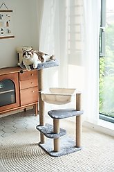 Catry 42.1-in Oak 7-Level Cat Tree with Jute Scratching Posts & Cozy Hammock