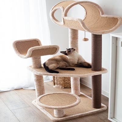 Show full view: Catry 5 Level with Perch 49-in Polyester Cat Tree, Beige, Large slide 5 of 9
