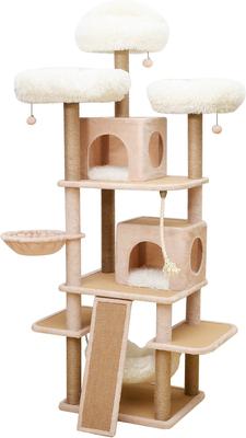 Show full view: Catry 75-in Scratching Posts Condo Cat Tree, Beige slide 2 of 10