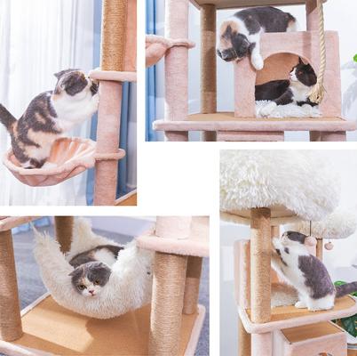 Show full view: Catry 75-in Scratching Posts Condo Cat Tree, Beige slide 5 of 10