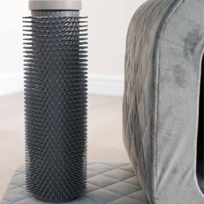 Show full view: Catry Eclipse 2-Level Apartment-Sized with Groomer 30-in Polyester Cat Tree & Condo, Gray slide 8 of 10