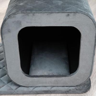 Show full view: Catry Eclipse 2-Level Apartment-Sized with Groomer 30-in Polyester Cat Tree & Condo, Gray slide 5 of 10