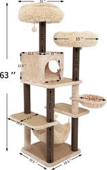 Catry interactive 7-Level Cat Tree with Condo, Scratching Posts, & Toys, 63-in H, Beige slide 2 of 7