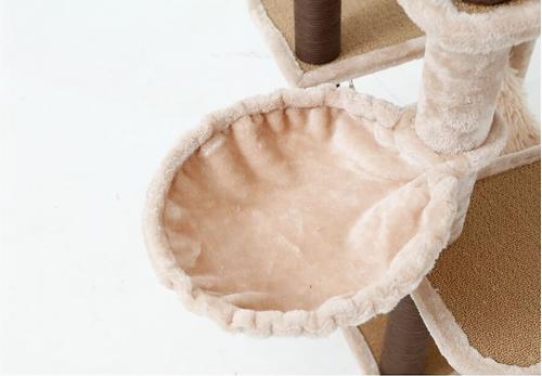 Show full view: Catry interactive 7-Level Cat Tree with Condo, Scratching Posts, & Toys, 63-in H, Beige slide 5 of 8