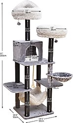 Catry interactive 7-Level Cat Tree with Condo, Scratching Posts, & Toys, 63-in H, Grey slide 2 of 9