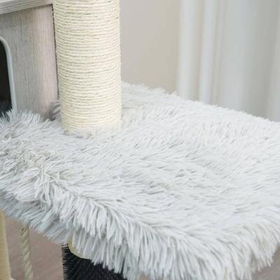 Show full view: Catry Kasio 6-Level Modern & Minimalistic with Premium Shag Fur 54.3-in Polyester Cat Tree & Condo, White slide 5 of 10