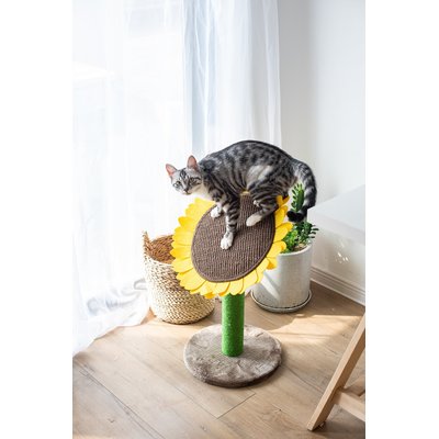 Catry Catry Sunflower 23.2-in Sisal Cat Scratching Post with Toy