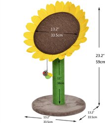 Catry Sunflower 23.2-in Sisal Cat Scratching Post with Toy slide 2 of 9