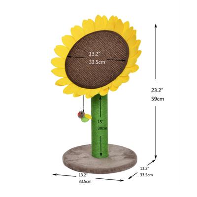 Show full view: Catry Sunflower 23.2-in Sisal Cat Scratching Post with Toy slide 2 of 10