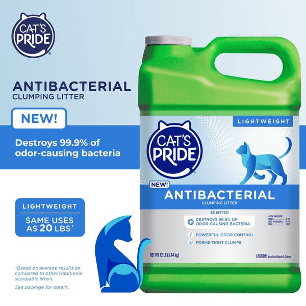 Cat's Pride New Antibacterial Odor Scented Clumping Clay Cat Litter, 12-lb jug
