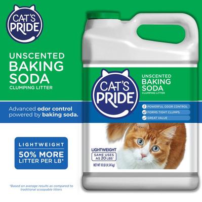 Show full view: Cat's Pride Baking Soda Lightweight Unscented Clumping Clay Cat Litter, 10-lb jug slide 3 of 9
