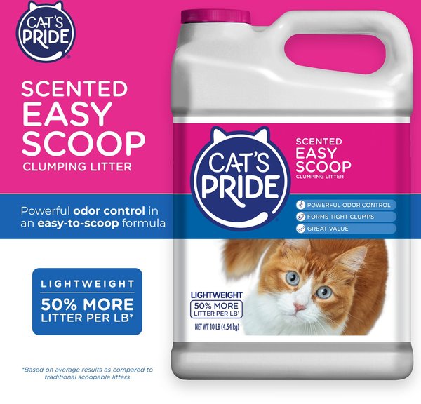 Cat's Pride Easy Scoop Lightweight Scented Clumping Cat Litter, 10-lb jug