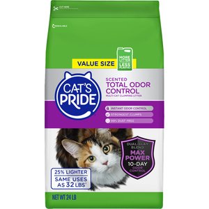 Cat's Pride Max Power Total Odor Control Scented Clumping Cat Litter, 24-lb bag