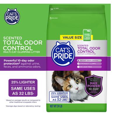 Show full view: Cat's Pride Max Power Total Odor Control Scented Clumping Cat Litter, 24-lb bag slide 3 of 8