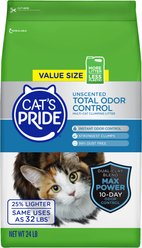Cat's Pride Max Power Total Odor Control Unscented Clumping Cat Litter, 24-lb bag