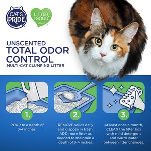 Cat's Pride Max Power Total Odor Control Unscented Clumping Cat Litter, 24-lb bag