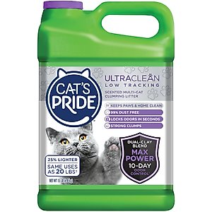 Cat's Pride Max Power UltraClean Low-Tracking Multi-Cat Clumping Litter, Scented, 15-lb jug