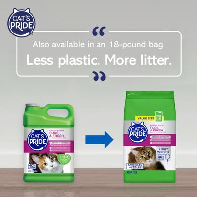 Show full view: Cat's Pride Pure & Fresh Lightweight Fresh Scent Multi-Cat Clumping Litter, 10-lb jug slide 3 of 11