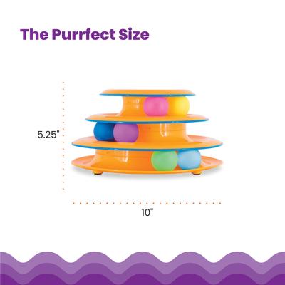 Show full view: Catstages Tower of Tracks Cat Toy & Catstages 2-in-1 Spring Interactive & Topper for Ball Track, Bat & Swat Spring Toy with Feathers & Bells Cat Toy, Blue slide 3 of 10