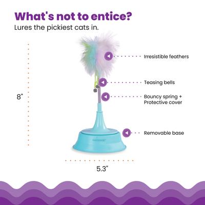 Show full view: Catstages Tower of Tracks Cat Toy & Catstages 2-in-1 Spring Interactive & Topper for Ball Track, Bat & Swat Spring Toy with Feathers & Bells Cat Toy, Blue slide 7 of 10