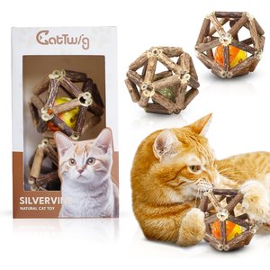 CatTwig Silvervine Cage Balls Cat Toy with Catnip