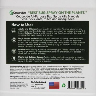 Show full view: Cedarcide Cedarwood All-Purpose Dog & Cat Bug Spray, 32-fl oz bottle slide 3 of 5