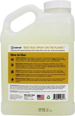 Show full view: Cedarcide Lemongrass All-Purpose Dog & Cat Bug Spray, 128-fl oz bottle slide 2 of 5