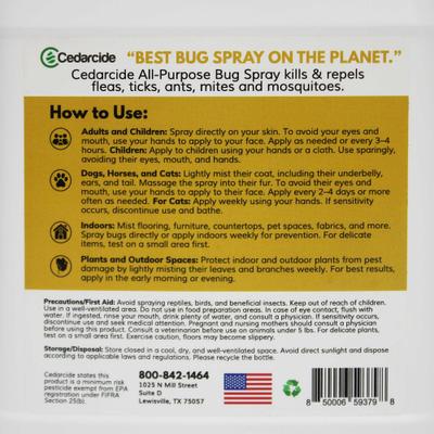 Show full view: Cedarcide Lemongrass All-Purpose Dog & Cat Bug Spray, 32-fl oz bottle slide 4 of 5