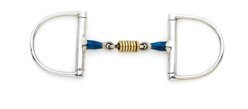 Centaur Stainless Steel Double Jointed with Brass Rollers King Dee Horse Bit Ring, 5-in