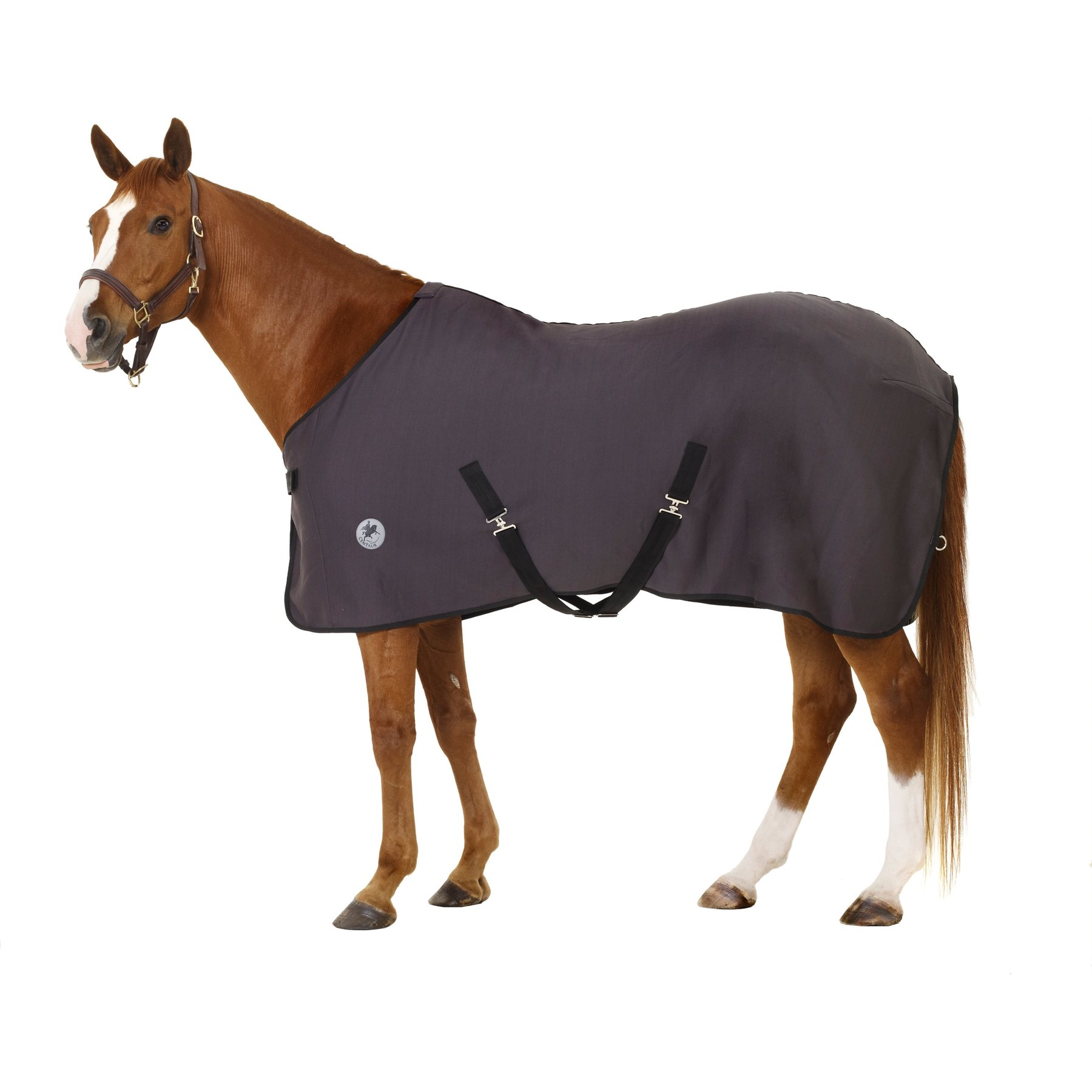 Centaur Turbo-Dry Horse Cooler with Surcingles, Dark Grey, Horse