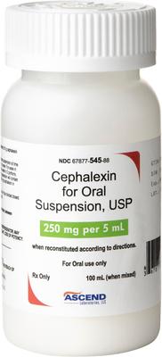 Show full view: Cephalexin (Generic) Powder for Oral Suspension for Dogs, 250 mg/5 mL, 100-mL slide 1 of 5