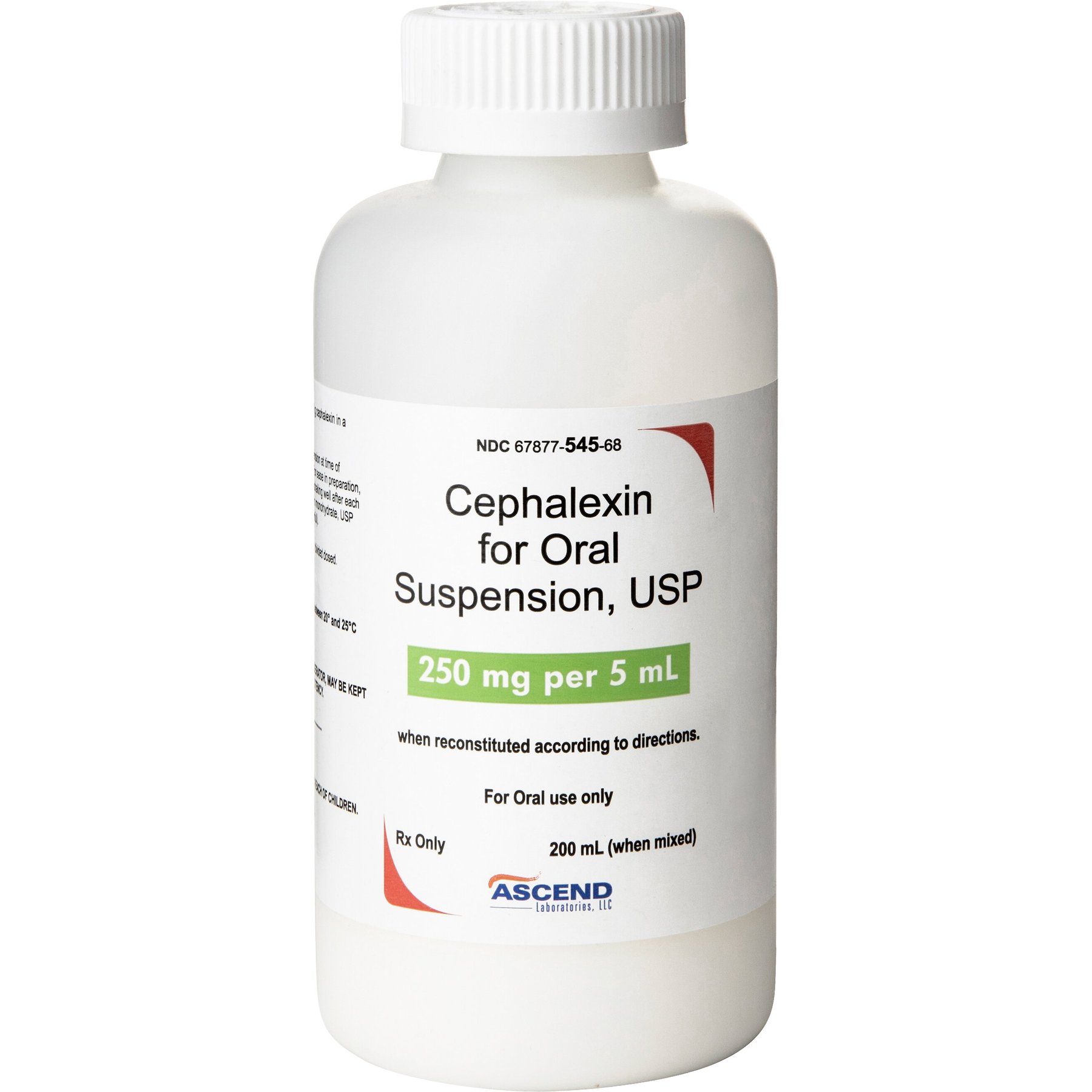 200-mL Cephalexin Oral Suspension for Dogs, 250 mg/5 mL