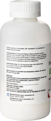 Show full view: Cephalexin (Generic) Powder for Oral Suspension for Dogs, 250 mg/5 mL, 200-mL slide 3 of 5