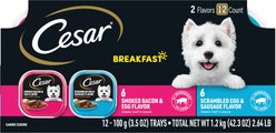 Cesar Breakfast Classic Loaf in Sauce Variety Pack Small Breed Adult Wet Dog Food Trays, 3.5-oz, case of 12