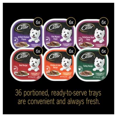 Show full view: Cesar Classic Loaf in Sauce Adult Variety Pack Wet Food + Simply Crafted Variety Pack Adult Wet Dog Food Meal Topper slide 3 of 9